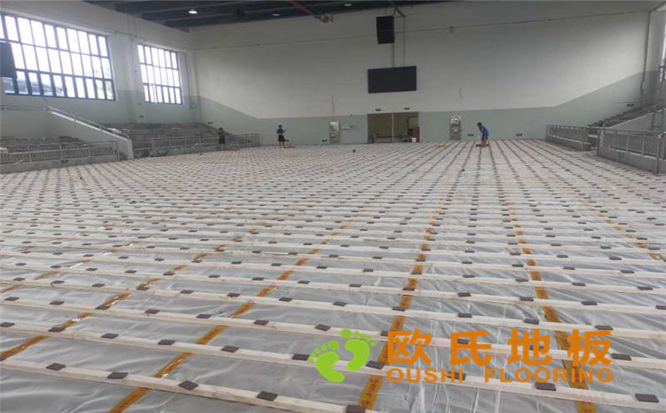 長(zhǎng)沙縣湘龍街道石子高沙社區(qū)長(zhǎng)沙軌道交通水渡河車輛段體育館木地板案例-歐氏運(yùn)動(dòng)木地板廠家